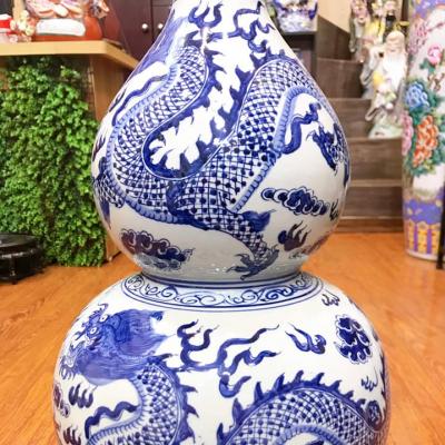 BÌNH HỒ LÔ VẼ TAY TAM LONG